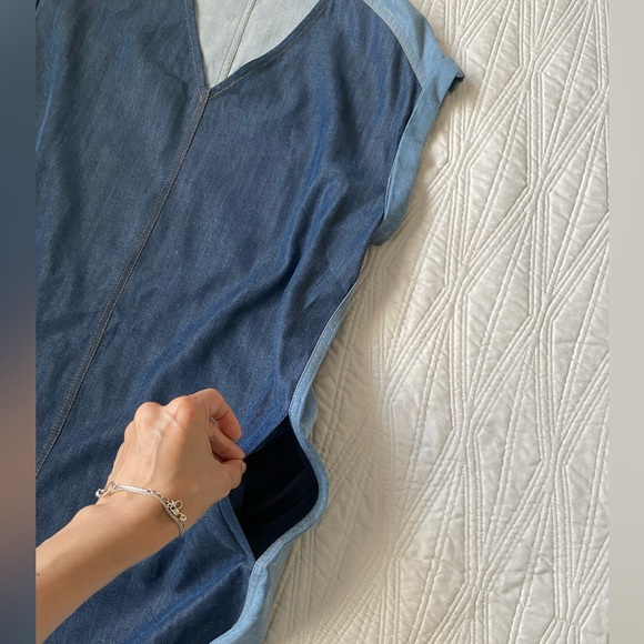 ALL SAINTS Kinney Dress Blue Chambray Denim - Picture 5 of 8